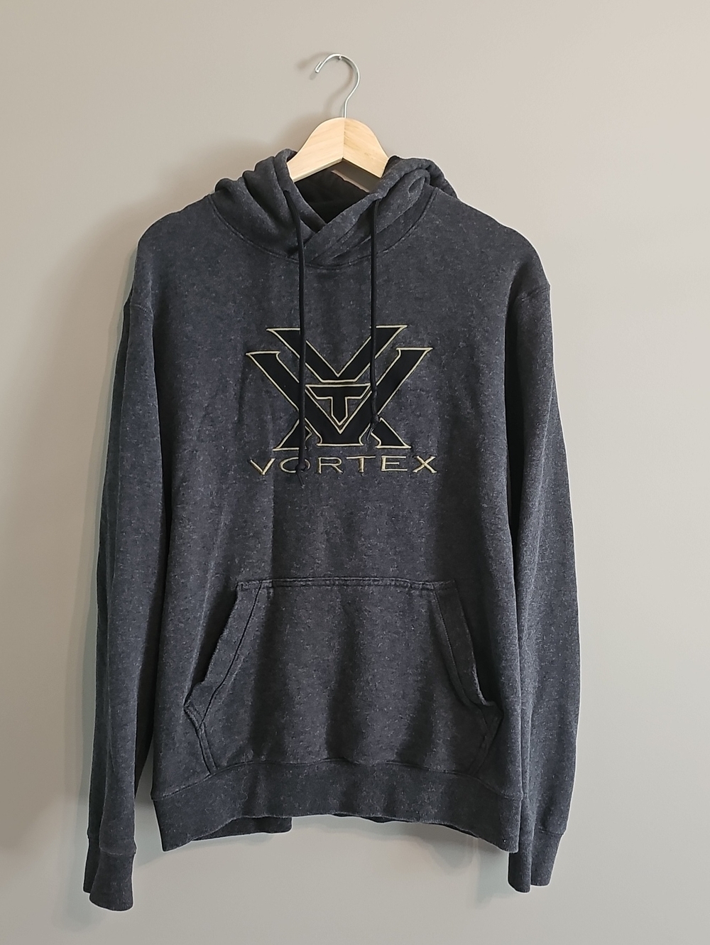 Vortex Men's Dark Gray Hooded Pullover Sweatshirt